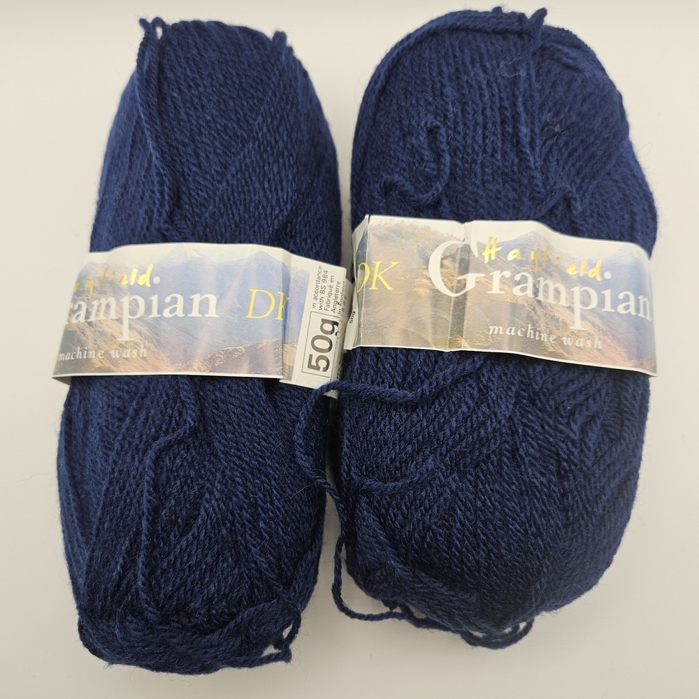 2-HAYFIELD GRAMPIAN DK Yarn Navy Blue Acrylic /Nylon/wool Discontinued England